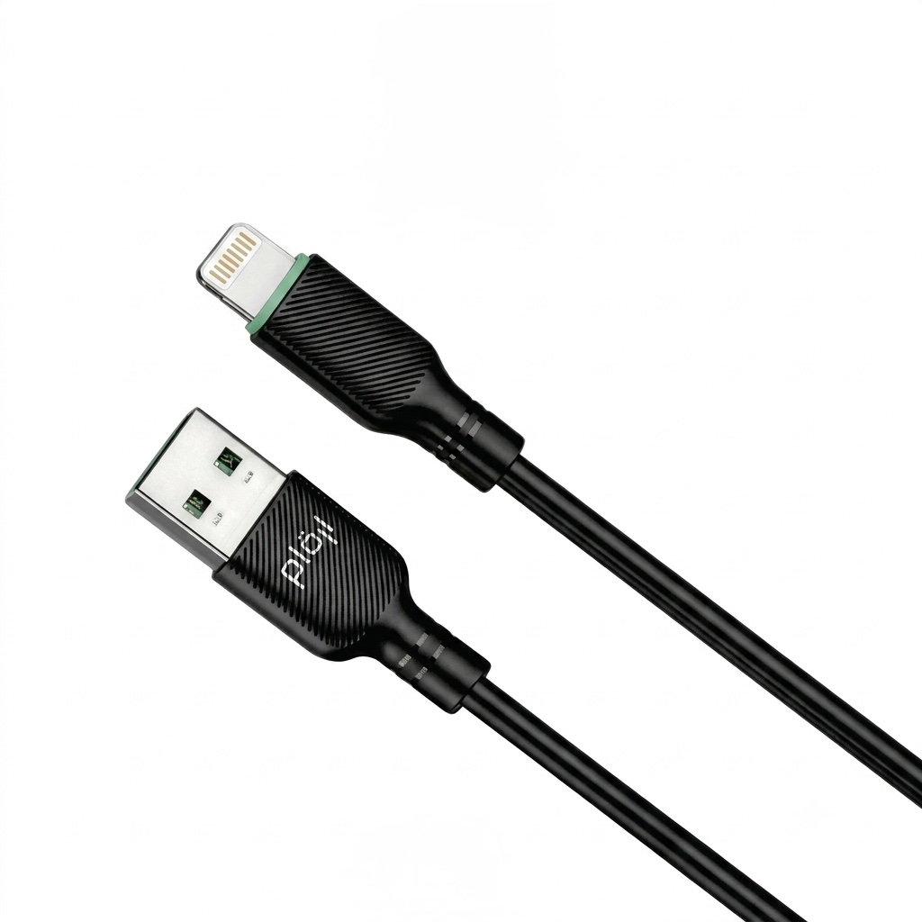 كابل USB-A إلى Lightning أسود