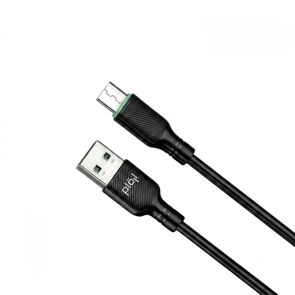 كابل USB-A إلى Micro-USB أسود