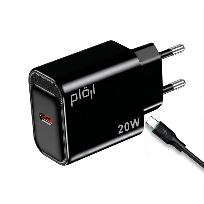 طقم شاحن جداري PD 20W مع كابل Type-C إلى Type-C